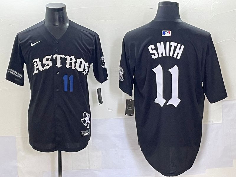 Men 2025 Houston Astros #11 Smith Black Seven generations Joint Name Nike MLB Jersey style 7043